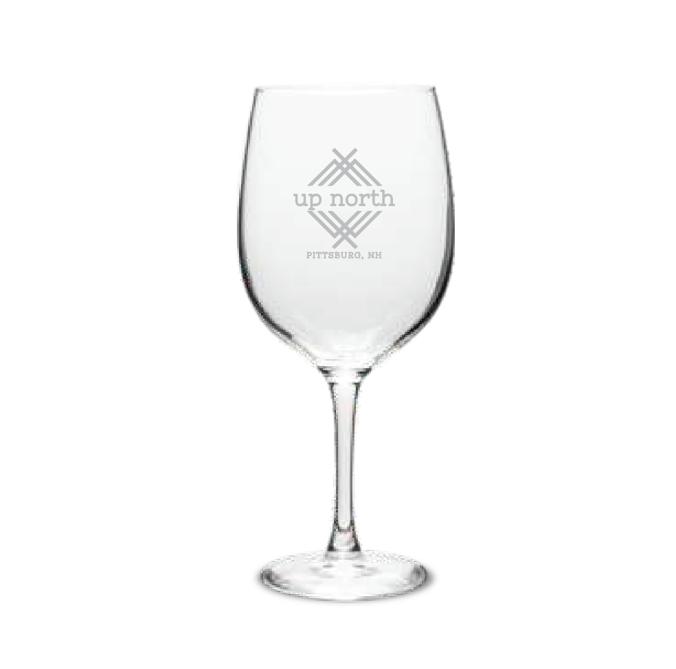 Up North 19 oz Etched Wine Glass with Stem