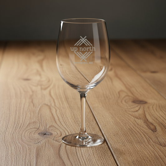 Up North 19 oz Etched Wine Glass with Stem