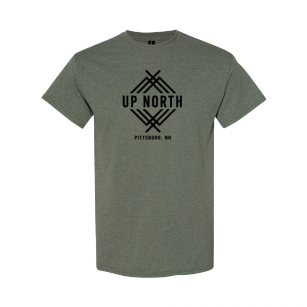 Up North Logo Tee - Military Green Htr