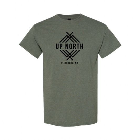 Up North Logo Tee - Military Green Htr
