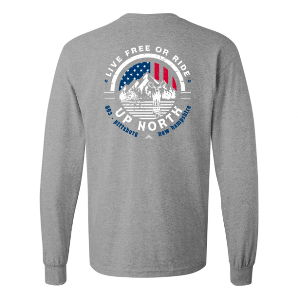 Live Free or RIDE - Snowmobile LS Tee - Grey
