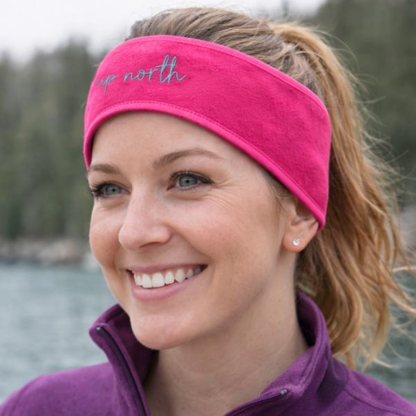 Up North Script Fleece Ear Warmer Headband