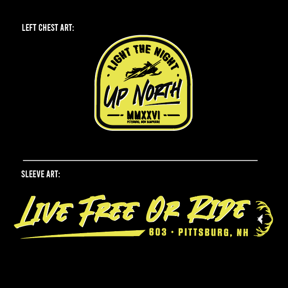 “Live Free or Ride” Up North Hoodie - Black/Neon