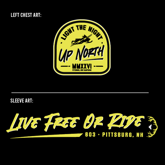 “Live Free or Ride” Up North Long Sleeve Tee - Black/Neon