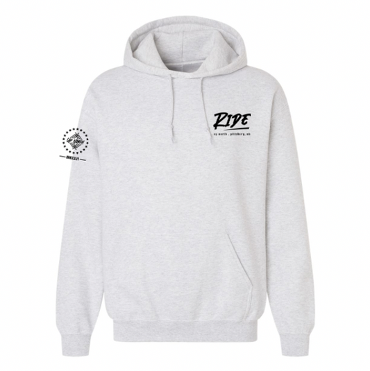 Unisex Light Grey “RIDE” Up North Hoodie