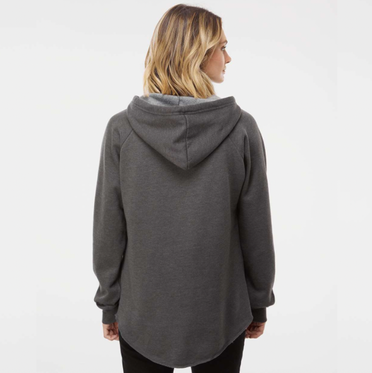 Circle Logo Ladies V-Hoodie - Dark Grey Heather