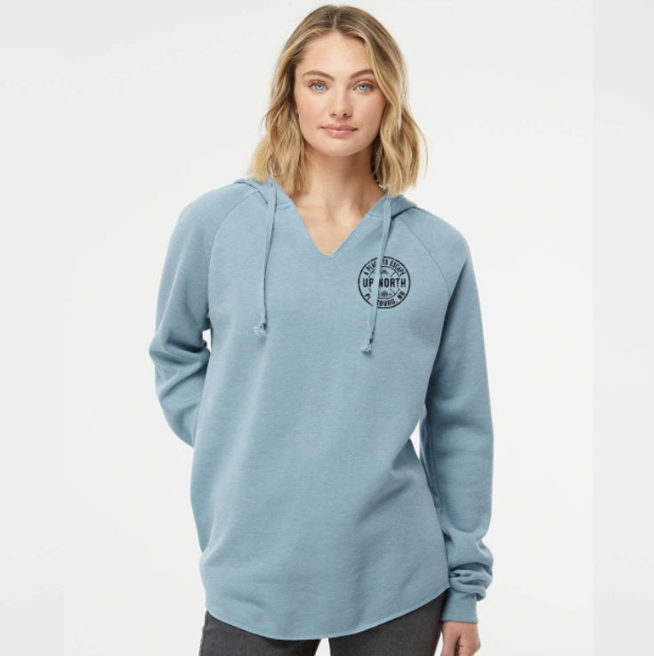 Circle Logo Ladies V-Hoodie - Slate Blue