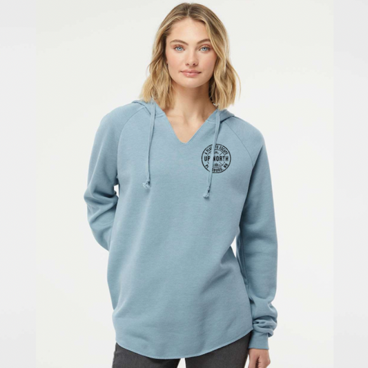 Circle Logo Ladies V-Hoodie - Slate Blue