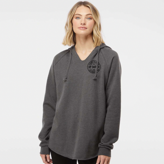 Circle Logo Ladies V-Hoodie - Dark Grey Heather