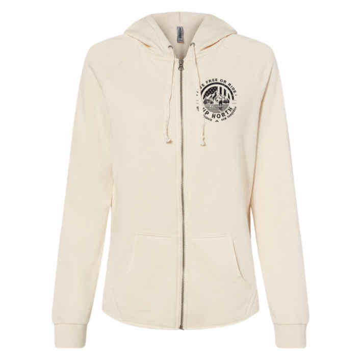 Live Free or Ride Vintage Ladies Full-Zip Hoodie