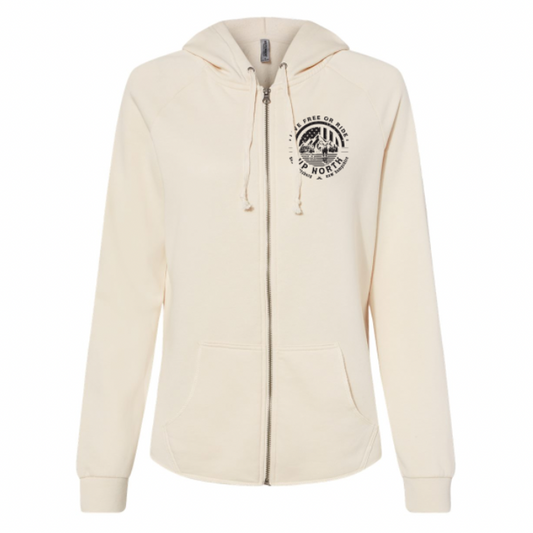 Live Free or Ride Vintage Ladies Full-Zip Hoodie