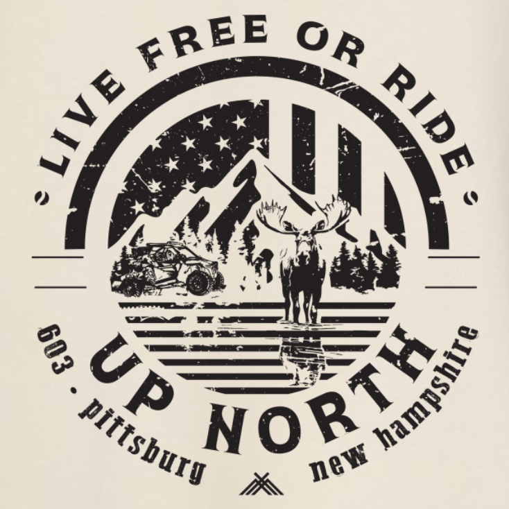 Live Free or Ride Vintage Ladies Full-Zip Hoodie