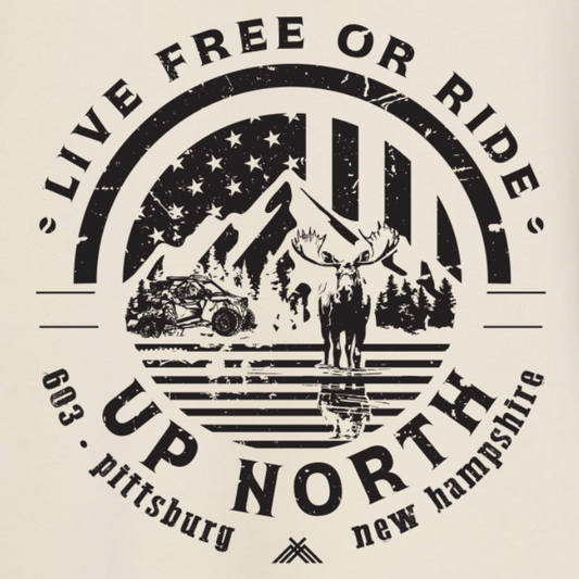 Live Free or Ride Vintage Ladies Full-Zip Hoodie
