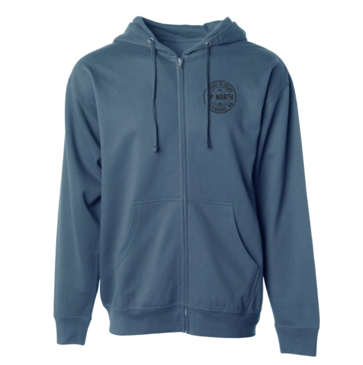 Circle Logo Unisex Zip Fleece - Slate Blue