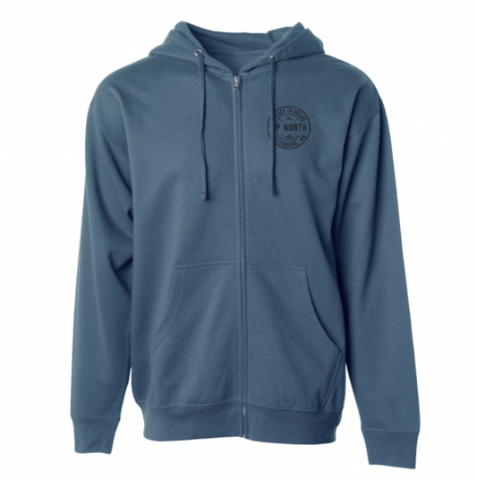 Circle Logo Unisex Zip Fleece - Slate Blue