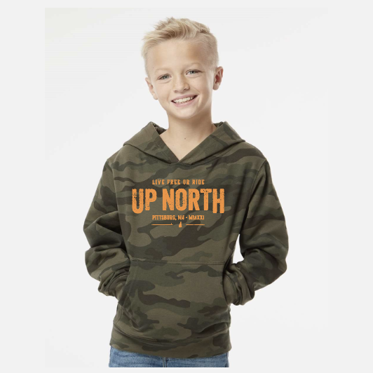 Vintage Up North Type - Youth Hoodie - Camo