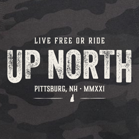 Vintage Up North Type BLACK Camo Hoodie