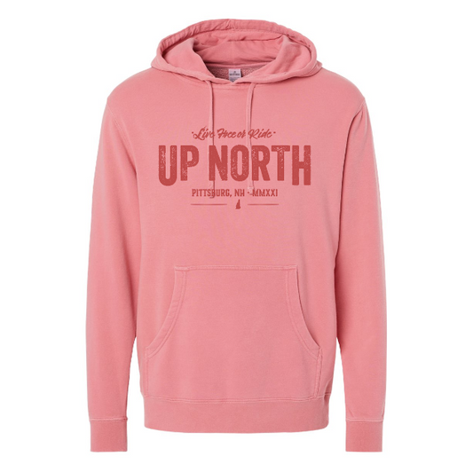 Vintage Up North Hoodie - Pink