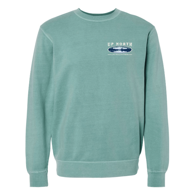 Vintage Up North Lake Life Crewneck - Teal