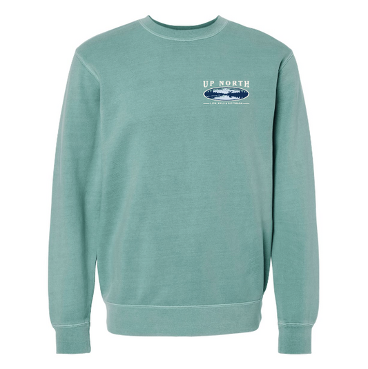 Vintage Up North Lake Life Crewneck - Teal