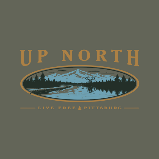 Vintage Up North Lake Life Crewneck - Olive
