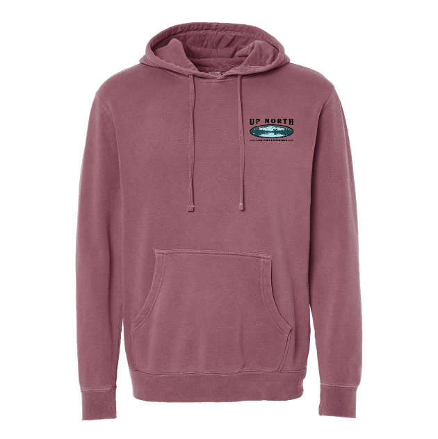 Vintage Up North Lake Life Hoodie - Dusty Maroon