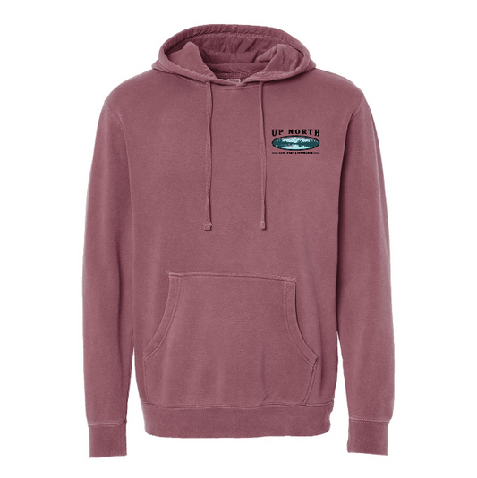 Vintage Up North Lake Life Hoodie - Dusty Maroon