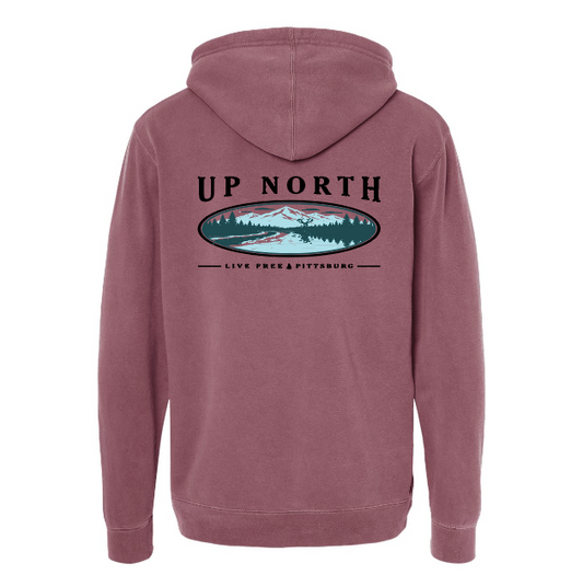 Vintage Up North Lake Life Hoodie - Dusty Maroon