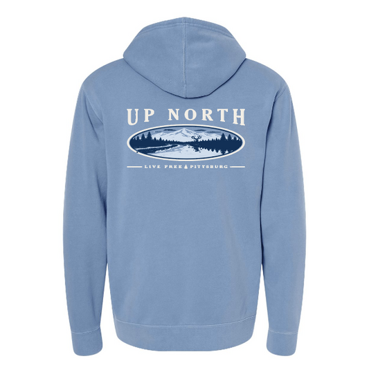 Vintage Up North Lake Life Hoodie - Lt Blue