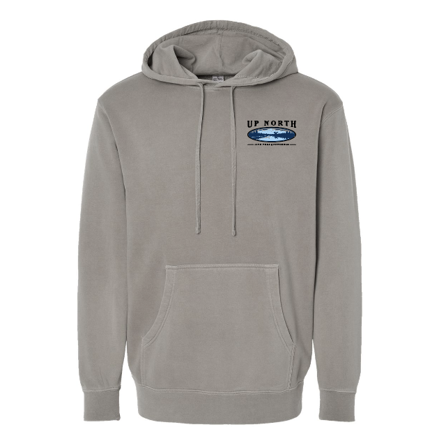 Vintage Up North Lake Life Hoodie - Cement
