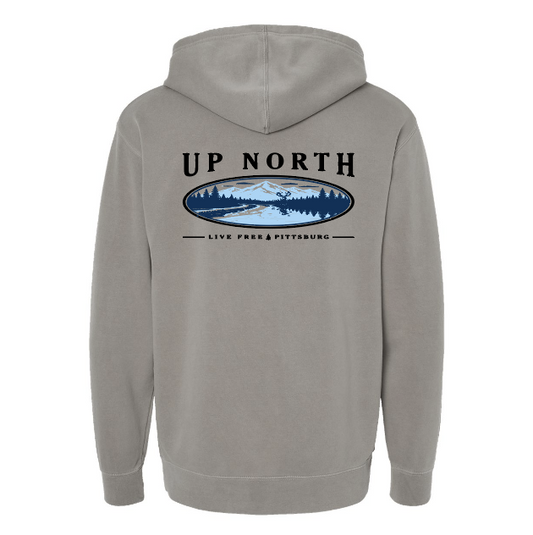 Vintage Up North Lake Life Hoodie - Cement