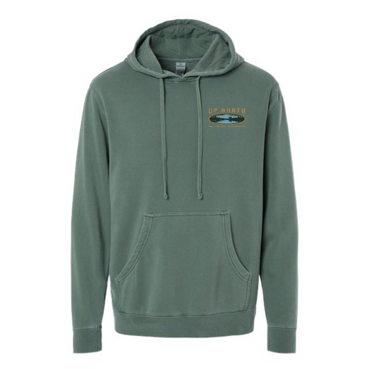 Vintage Up North Lake Life Hoodie - Washed Green