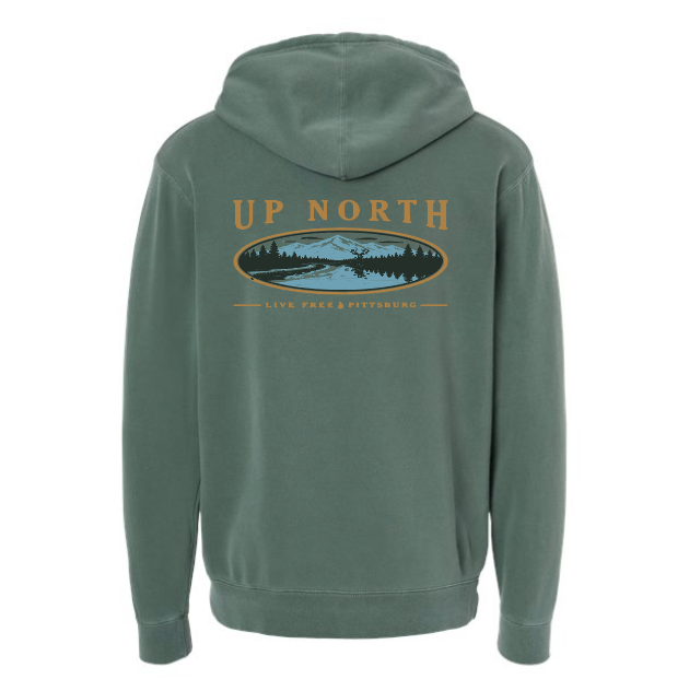 Vintage Up North Lake Life Hoodie - Washed Green