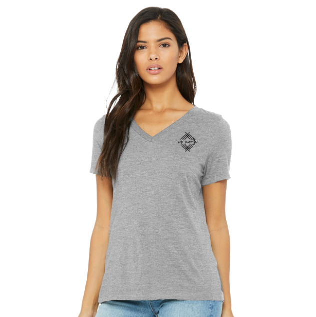 Women's Up North V-Neck Tee – Heather Grey