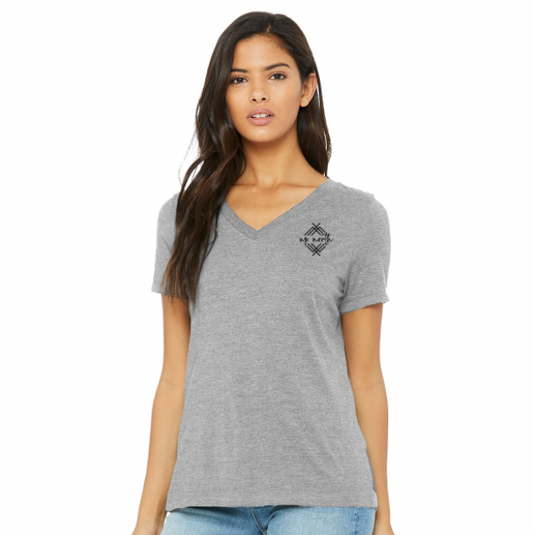 Women's Up North V-Neck Tee – Heather Grey