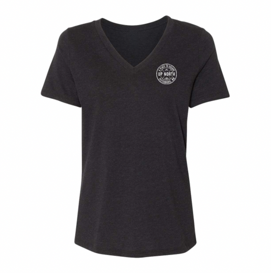 Women's Circle Logo V-Neck Tee – Black