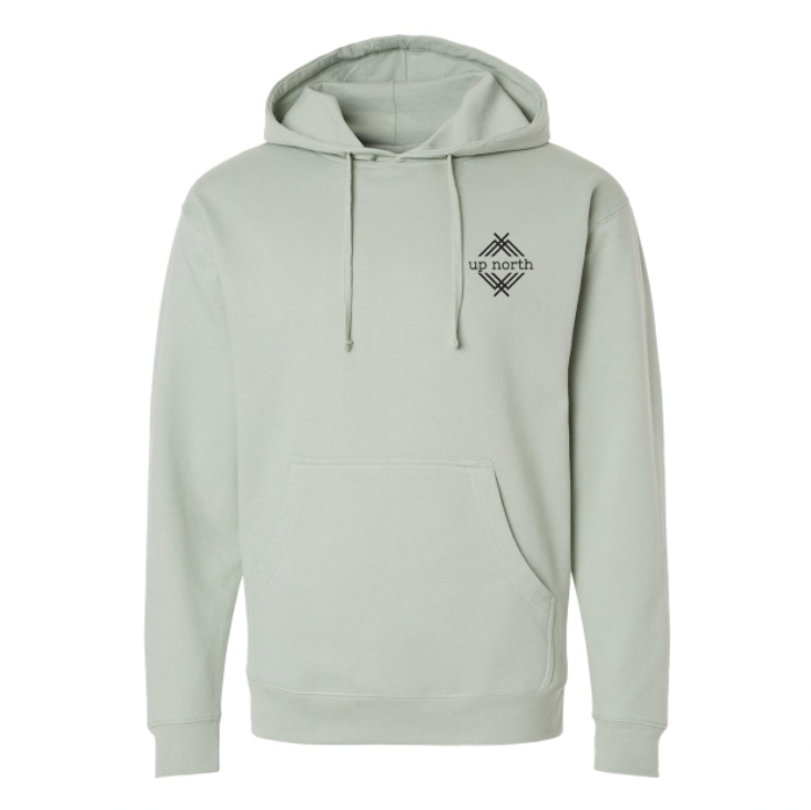 NH Flag Treeline & Moose Hoodie - Sage