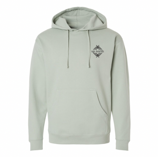 NH Flag Treeline & Moose Hoodie - Sage