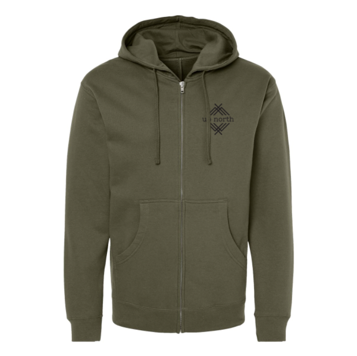 NH Flag Treeline & Moose FZ Hoodie