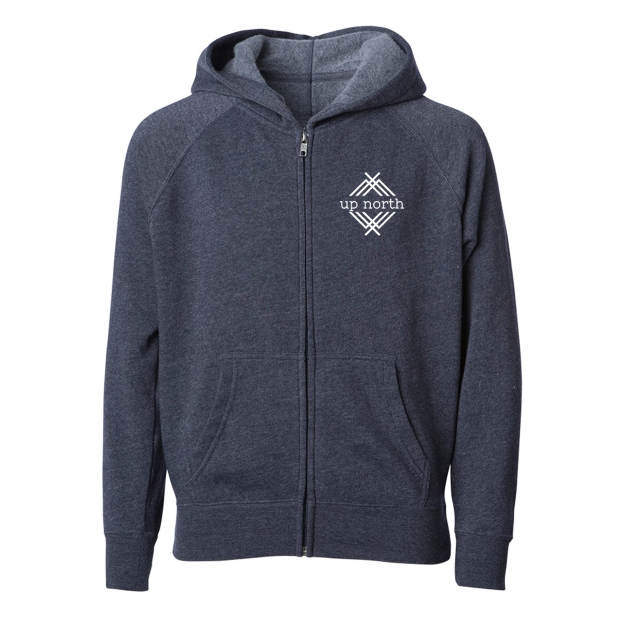 YOUTH Full Zip Hoodie - NH Flag Treeline & Moose