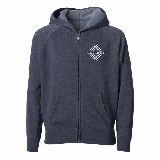 YOUTH Full Zip Hoodie - NH Flag Treeline & Moose