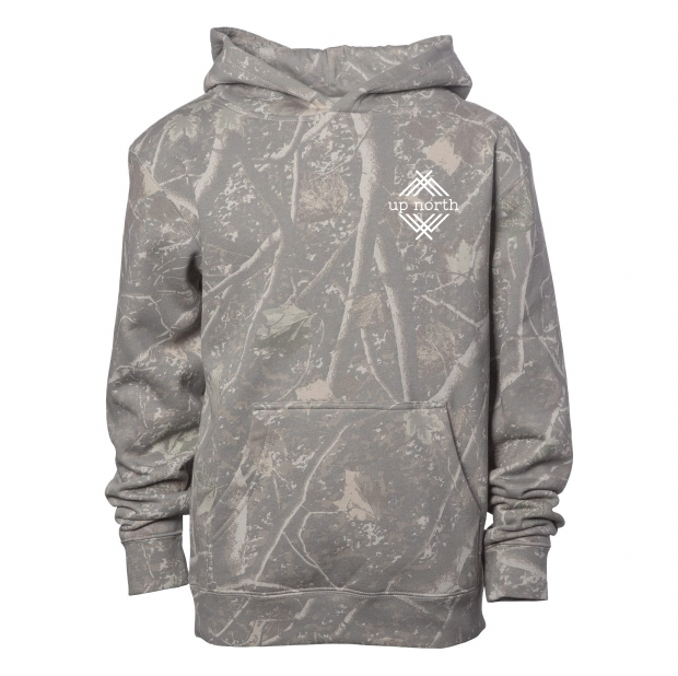YOUTH, NH Flag Treeline & Moose Camo Hoodie