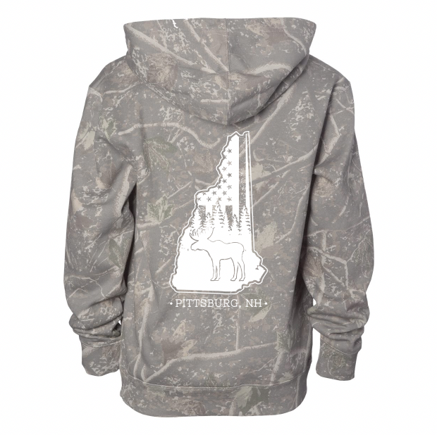 YOUTH, NH Flag Treeline & Moose Camo Hoodie