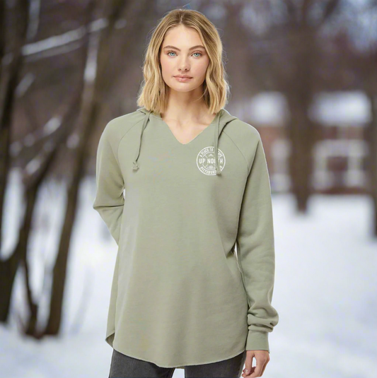 Circle Logo Ladies V-Hoodie - Sage