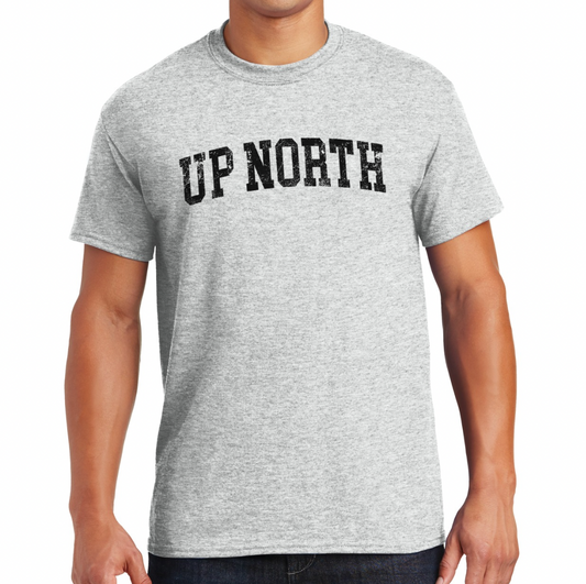 Up North Varsity Type Tee - Ash Heather