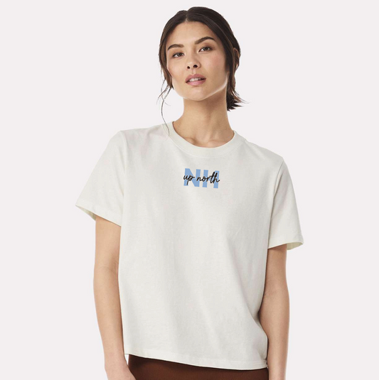 Ladies - NH Script Logo Boxy Tee - Ivory