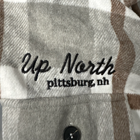 Plaid Flannel Shacket: Grey/Brown