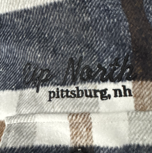 Plaid Flannel Shacket: Navy Blue
