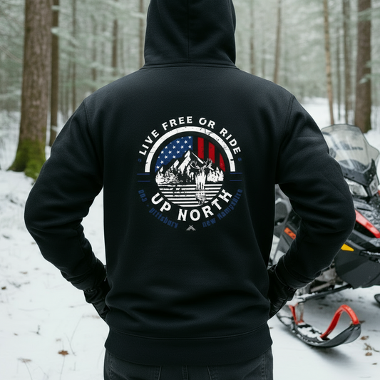 Live Free or RIDE - Snowmobile Hoodie