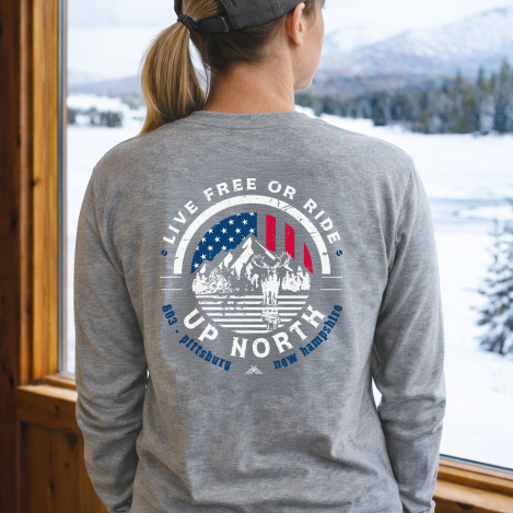Live Free or RIDE - Snowmobile LS Tee - Grey